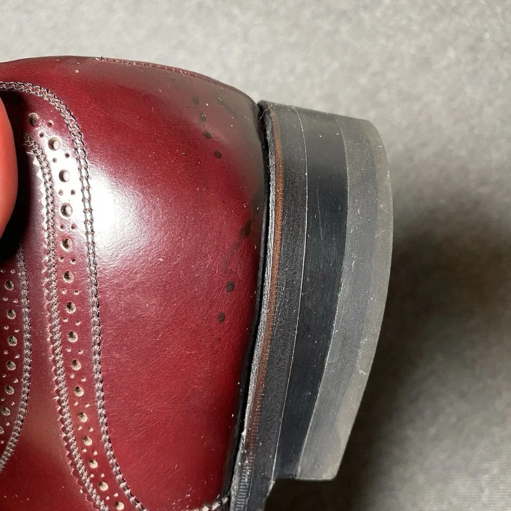 VTG Florsheim Imperial Shortwing Wingtip Oxford 11 EEE Burgundy Leather 93327